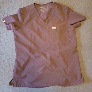 Women's Purple Shadow Catrina Figs Scrub Top Medium